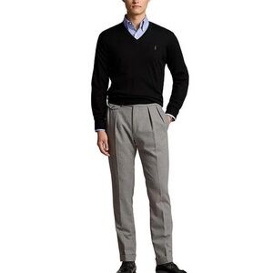 Polo Ralph Lauren Washable Wool V-Neck Sweater. Black. NWOT. XL